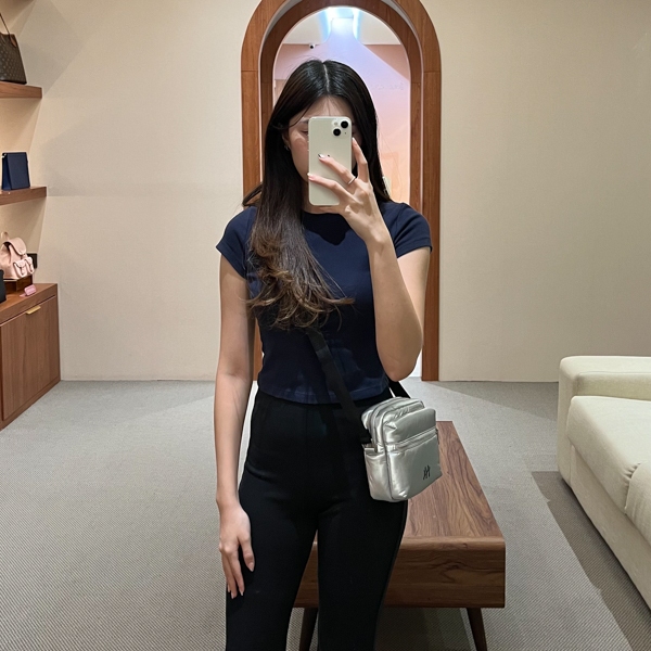 Tas MLB NY BLACK PUFFY SILVER SHOULDER BAG 100% ORIGINAL