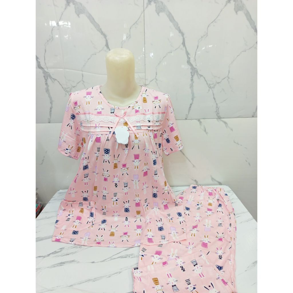 Yumico Setelan kaos Babydoll Celana 3/4-Tangan Pendek BY YUMICO