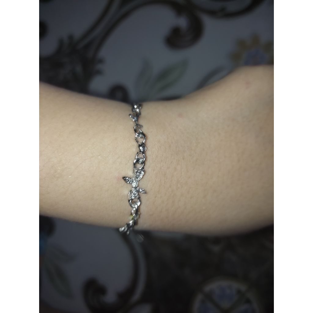 New gelang serut titanium silver
