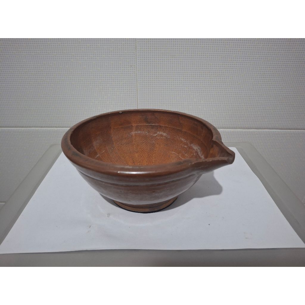 Early Showa 1930s  Earthenware Suribachi , antique