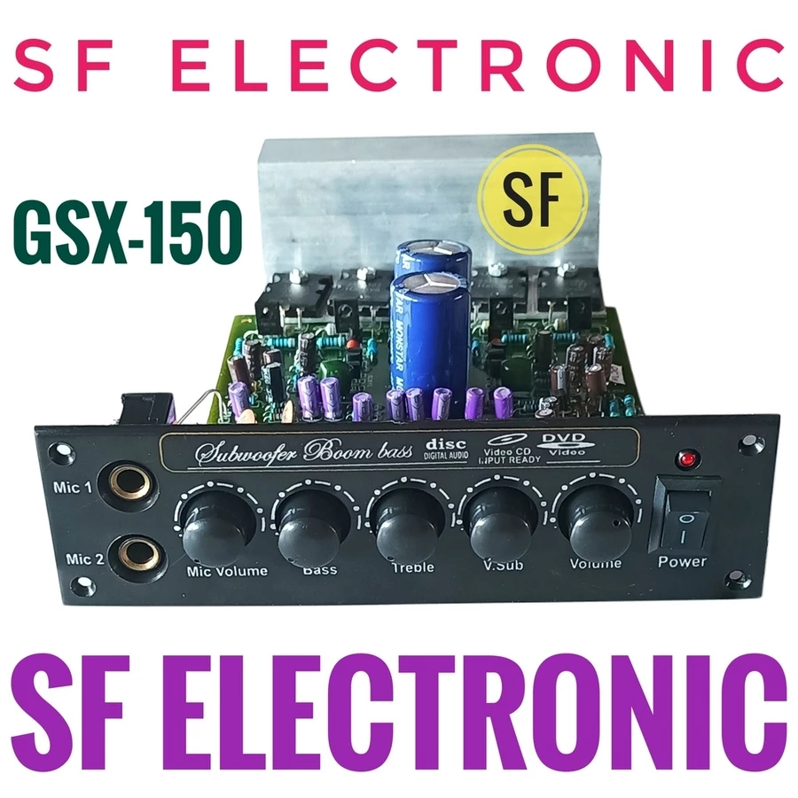 Kit Power Amplifier Speaker Aktif 300Watt Stereo+Subwoofer GSX-150