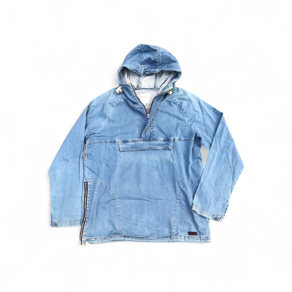 Gramicci Outdoor Mountaineering Cagoule Smock Anorak Blue Jeans hoodie jacket Size L