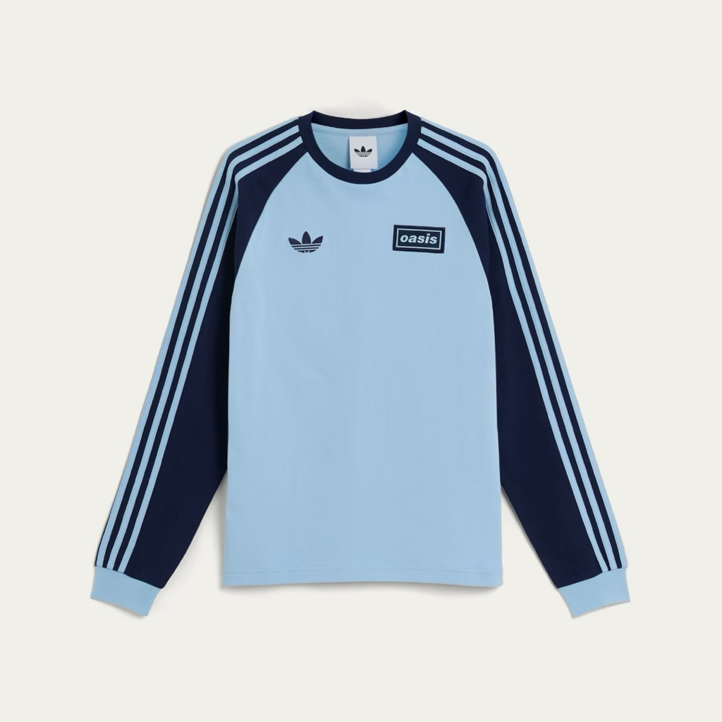 Adidas x Oasis Tour 3-Stripes Longsleeve Tee ‘Clear Sky’ - KT3427