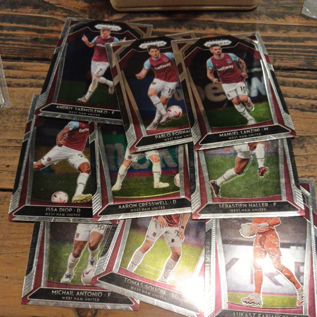 kartu bola panini prizm epl 2020/2021 west ham base card