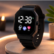 Jam Tangan Digital Anak-Anak Lucu Kotak LED Dial Silikon Tali Graffiti Jam Tangan Mode

```
