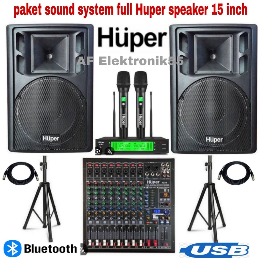 Paket Sound System Full Huper Speaker Huper 15HA400 Original