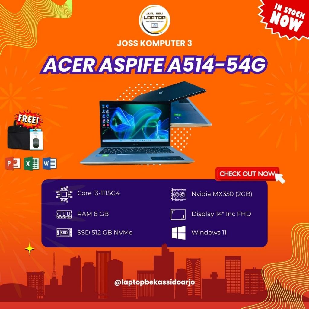 LAPTOP ACER A514-54G //NVIDIA GEFORCE MX350 (2GB)