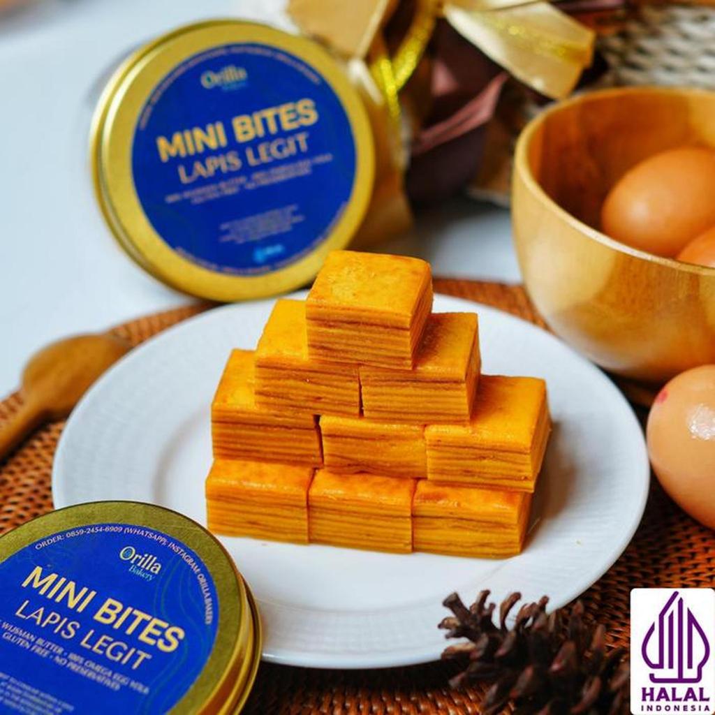 Lapis legit Mini Bites Premium Original Orilla Bakery Full Wisman Gluten Free Kuning Telur Omega