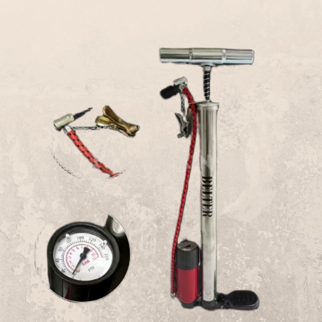 BELTER Pompa Angin Tabung Aluminium 160 PSI Pompa Ban Motor / Pompa Ban Sepeda  Manual