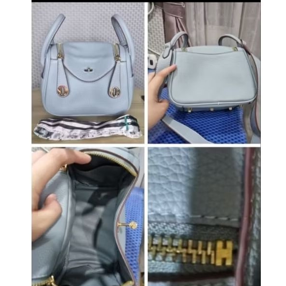 TAS KULIT SAPI ASLI H LINDY BABY BLUE