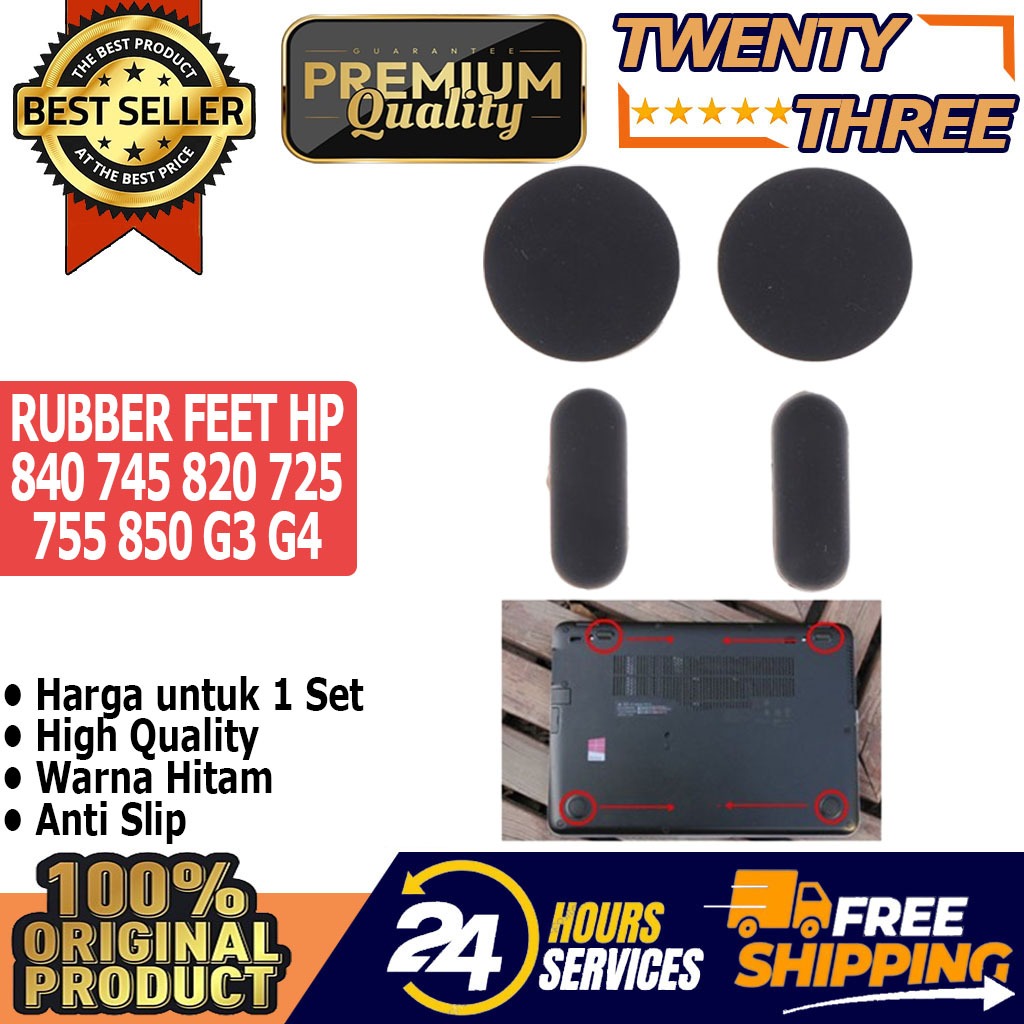 Karet Alas Kaki Rubber Feet Foot Bottom Pad Bawah Laptop HP Elitebook 840 745 G3 G4 Anti Slip