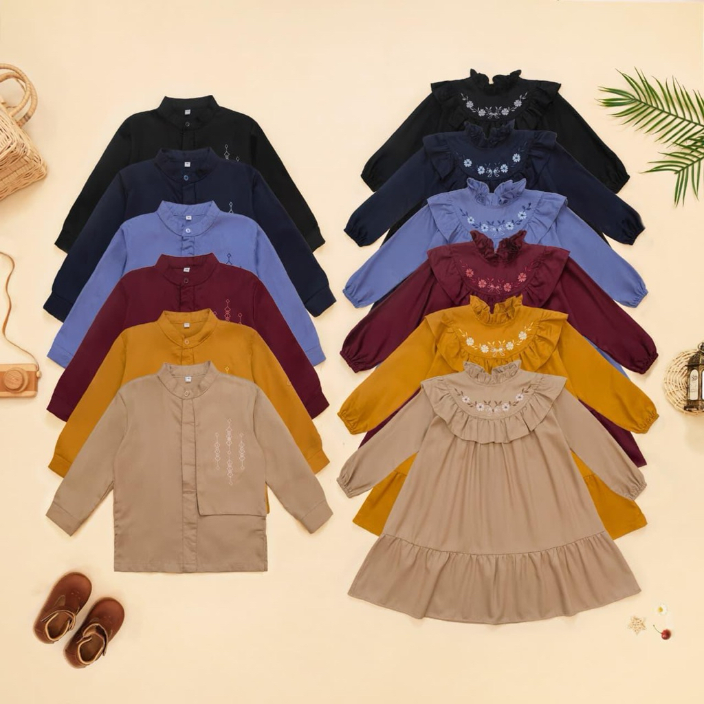 Afnan Series Couple - Tunik Koko Anak Couple Anak Perempuan & Anak Laki-Laki 1-10th