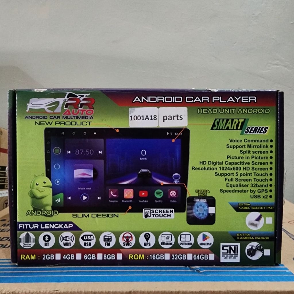 Head Unit Android Universal 10 INCH RAM 6GB 64GB Apple Carplay Android Auto Headunit RRAuto RAM 6/64