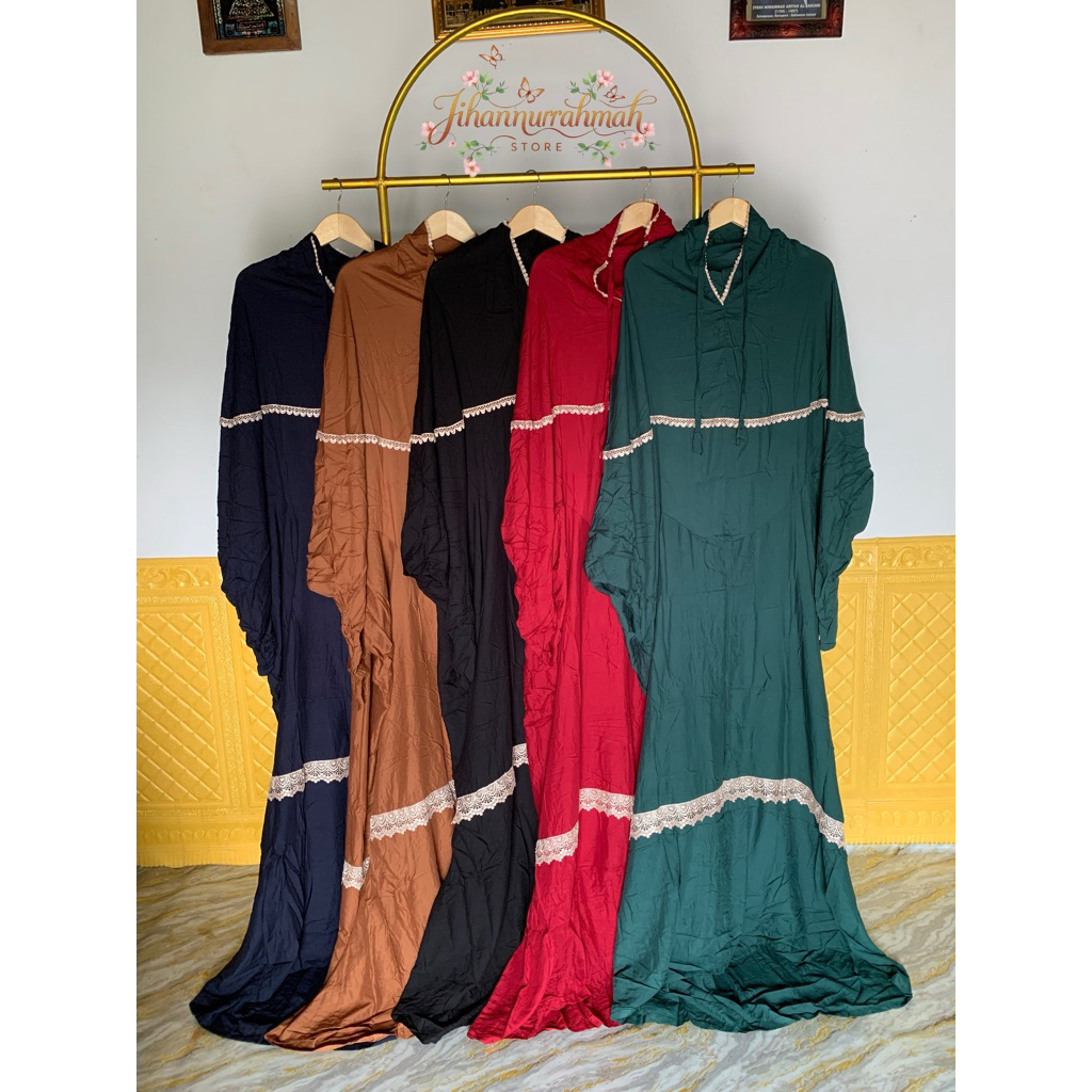 MUKENA TERUSAN KATUN RAYON POLOS RENDA