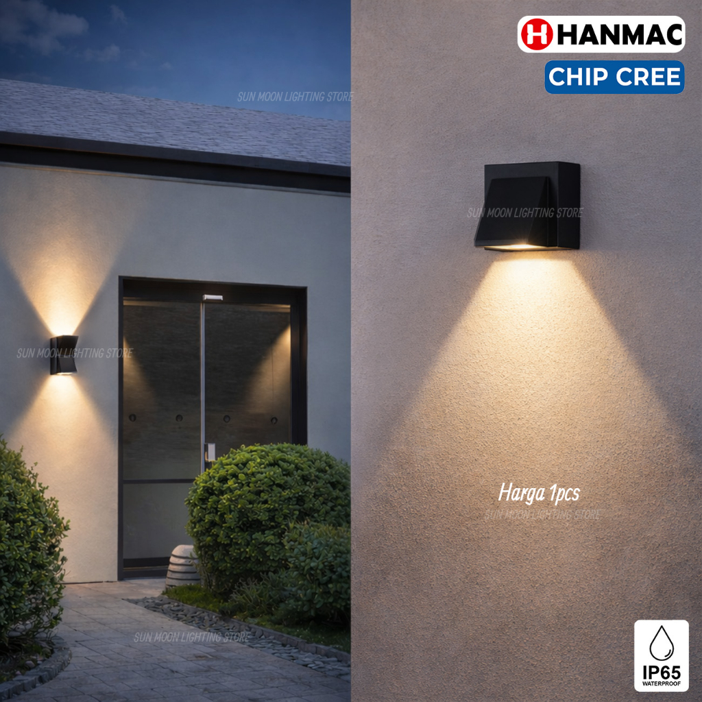 Lampu dinding 1arah 2arah led cree 3.5w taman pagar ip65 outdoor waterproof Hanmac wall light