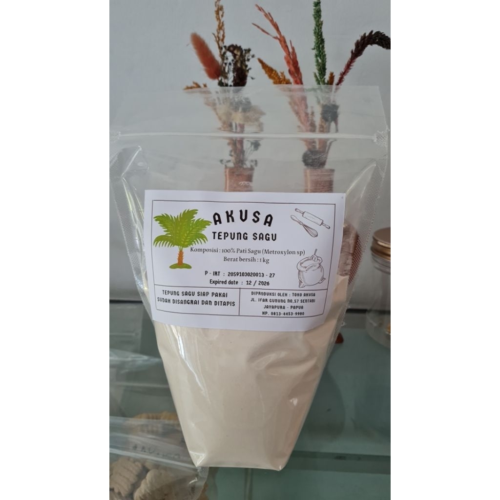 Akusa Tepung Sagu asli Papua kemasan 1kg
