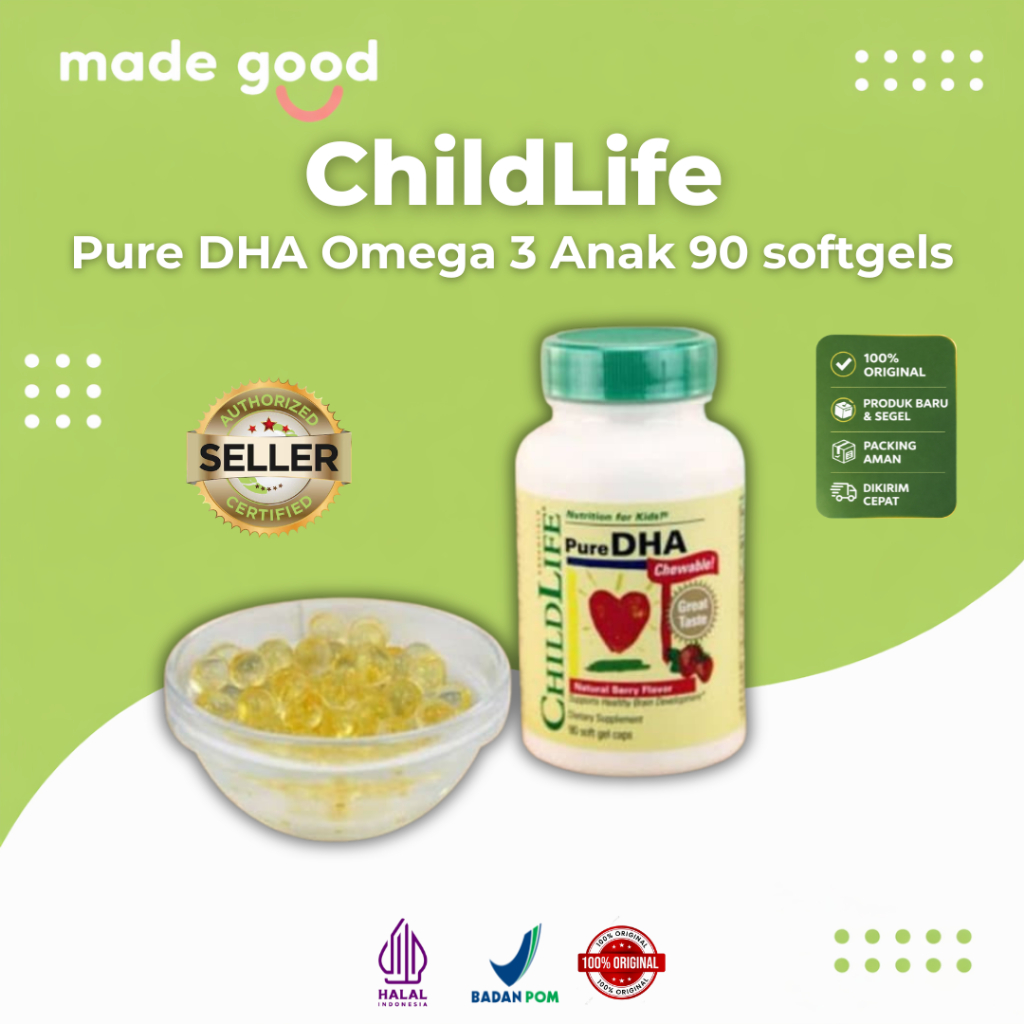 ChildLife DHA 90 Softgels – Omega 3 DHA Anak Minyak Ikan Nutrisi Otak Anak