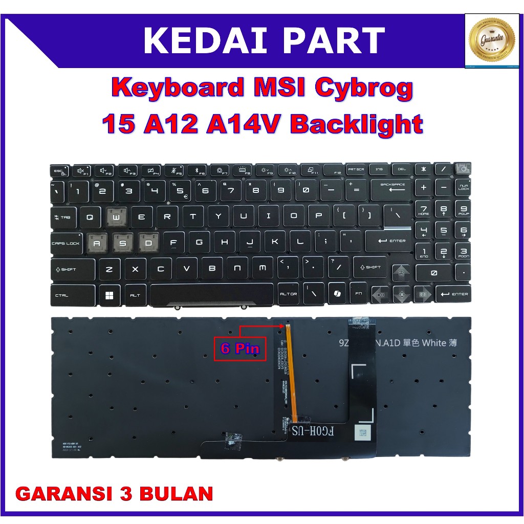 Keyboard MSI Cyborg 15 A12 ZKatana 15 PULSE 15 B13V Bravo 15 B7EDP