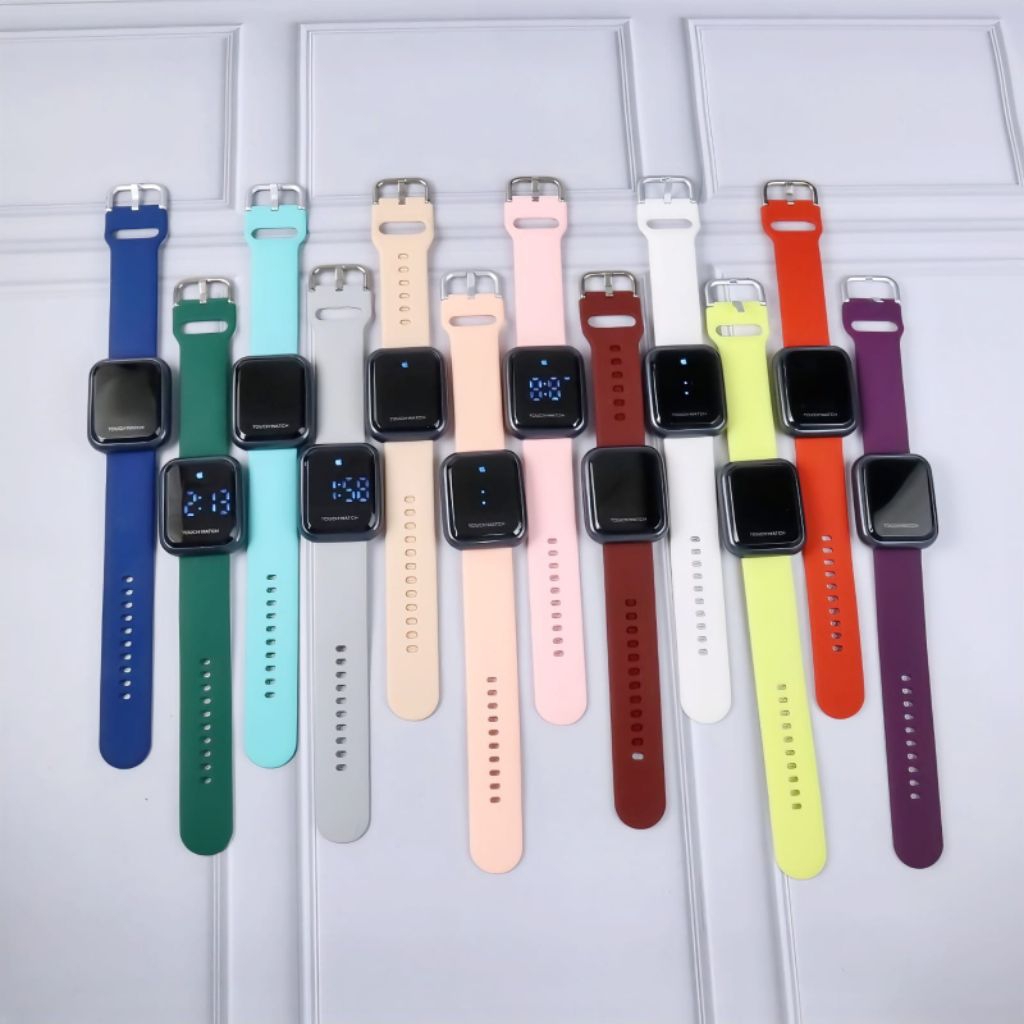 jam tangan wanita iphone rubber digital simple