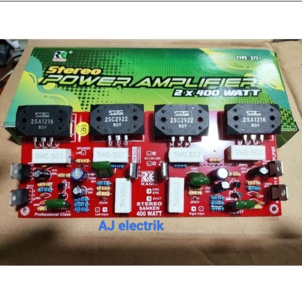 Kit Stereo Power Amplifier 2x400 Watt Profesional Class dengan Komponen 2SA1216 & 2SC2922 untuk Kual