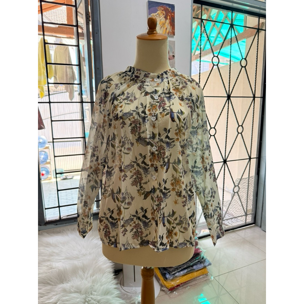 Blouse Wanita Motif Bunga Bahan Chifon Rayon Premium