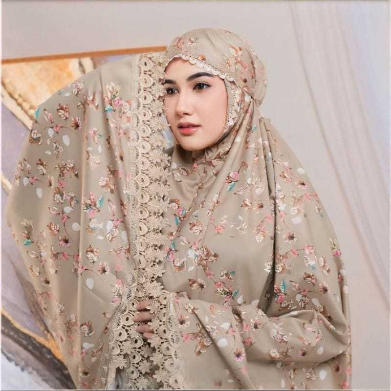 Mukena Dewasa Bahan Adem 2 in 1 Motif Bunga MukenaTraveling Mini Pouch