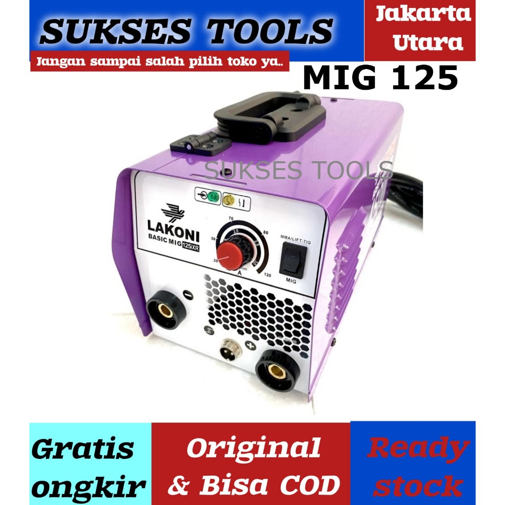 Mesin Las Lakoni Basic Mig 125 3in1 MMA Mig Gassless Lift Tig