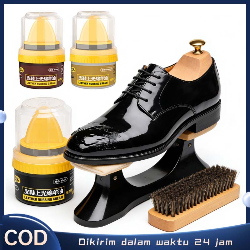 Semir Sepatu Kulit Cream Semir Sepatu Dengan Kuas Minyak Perawatan Sepatu Kulit Perawatan Tas Kulit 