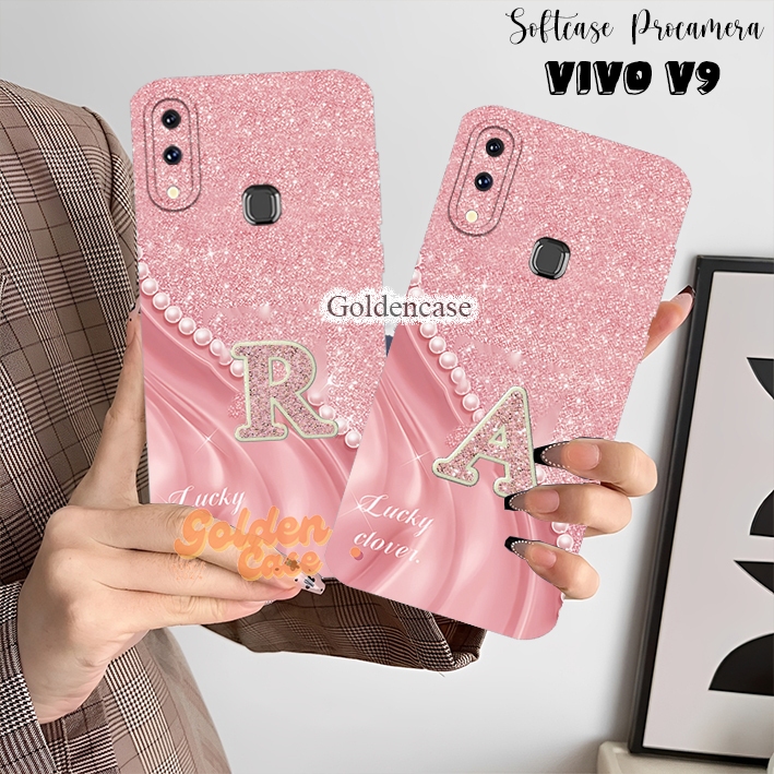 [146] Case Compatible Vivo V9 V7 V7 Plus V5 V5 Plus Motif Mutiara Huruf Pink Lucu Aesthetic
