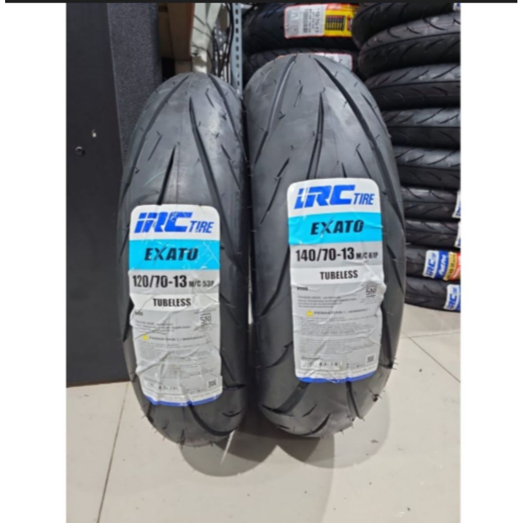 BAN LUAR IRC 120/70-13 & 140/70-13 EXATO NR88 TUBELESS