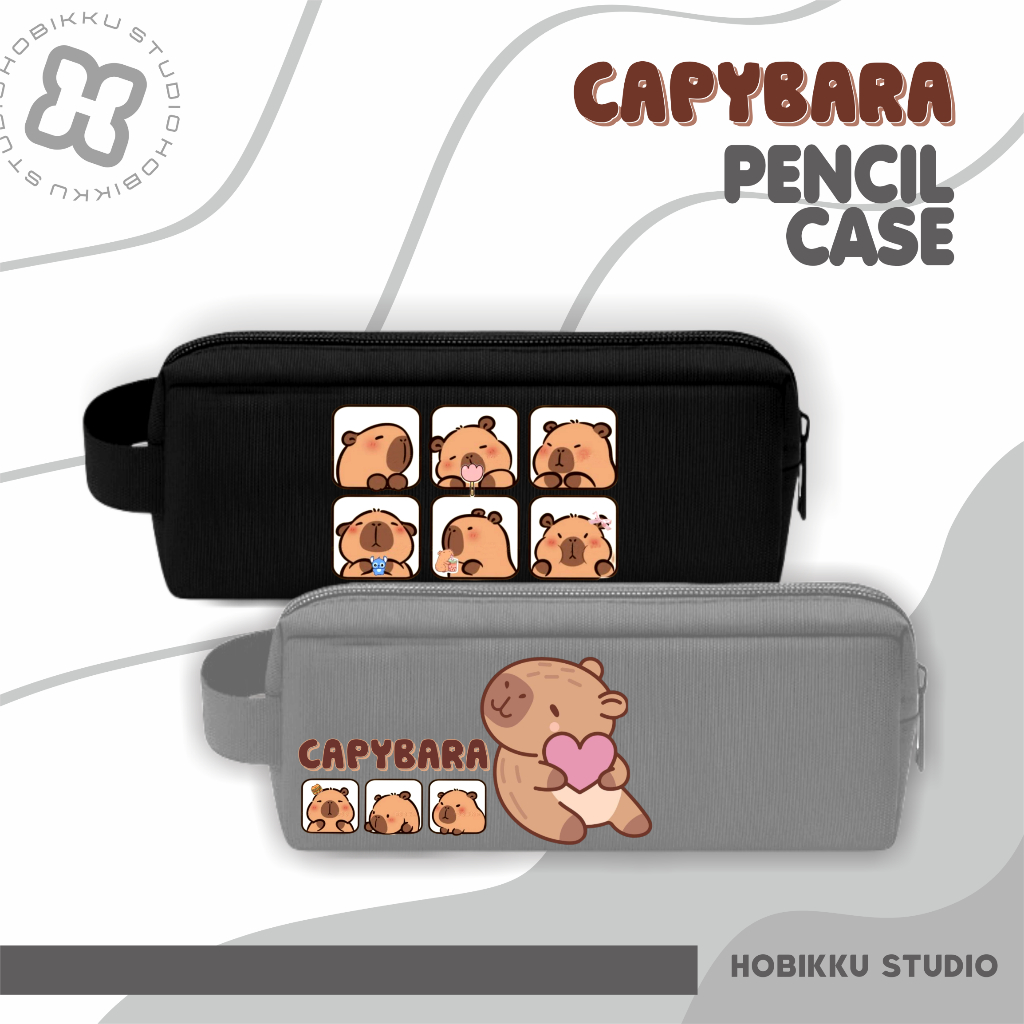 Tempat Pensil Tepak Kartun Aesthetic Stationery Capibara Coklat Hewan Lucu Unik Pensil Case Seraguna