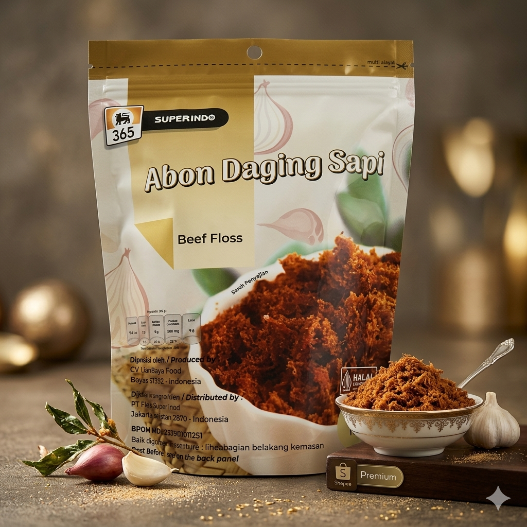 365 Abon Daging Sapi (Beef Floss) 100g - Kualitas Produk Premium & Gurih Alami Super Indo