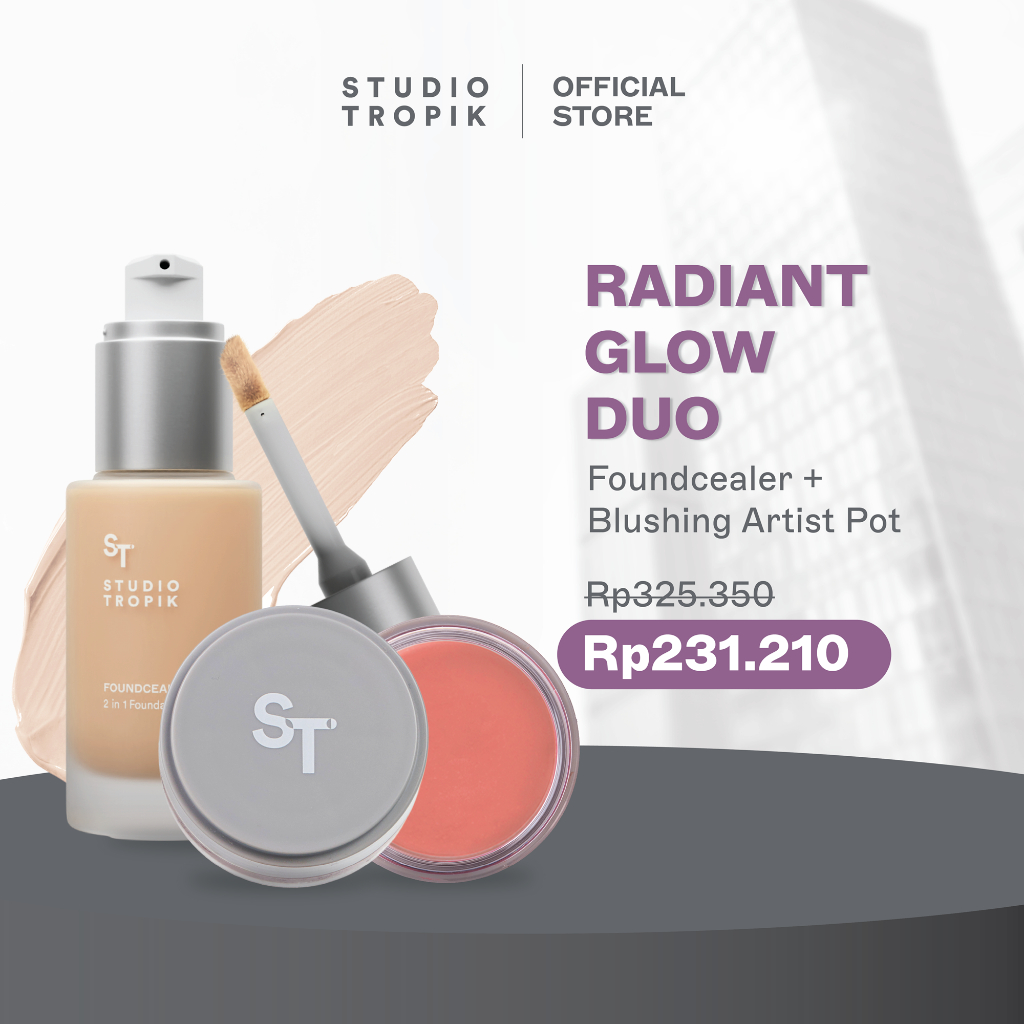 [Radiant Glow Duo] Studio Tropik Foundcealer + Studio Tropik Studio Tropik Blushing Artist Pot