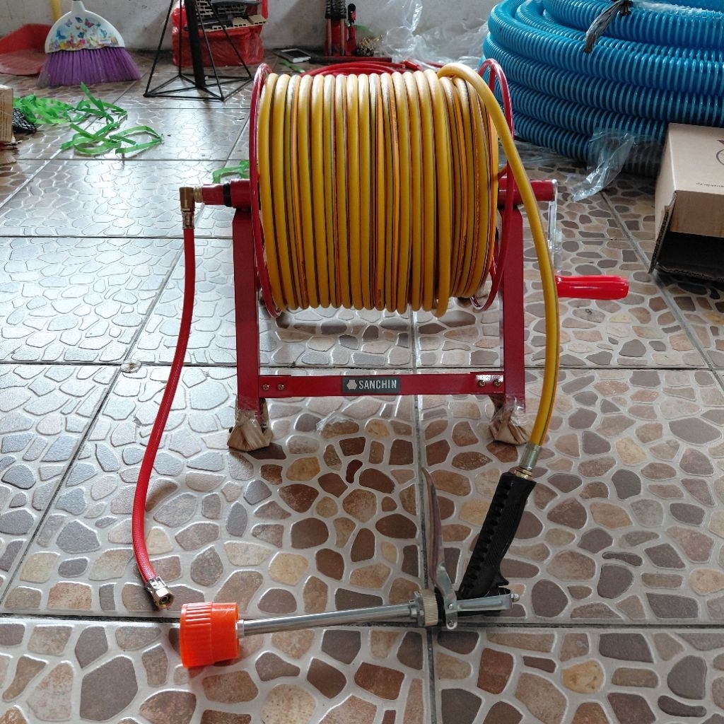Selang Sprayer,Selang Steam, Selang Air 100 Meter Komplit Gulungan Dan Stik Gun Sprayer