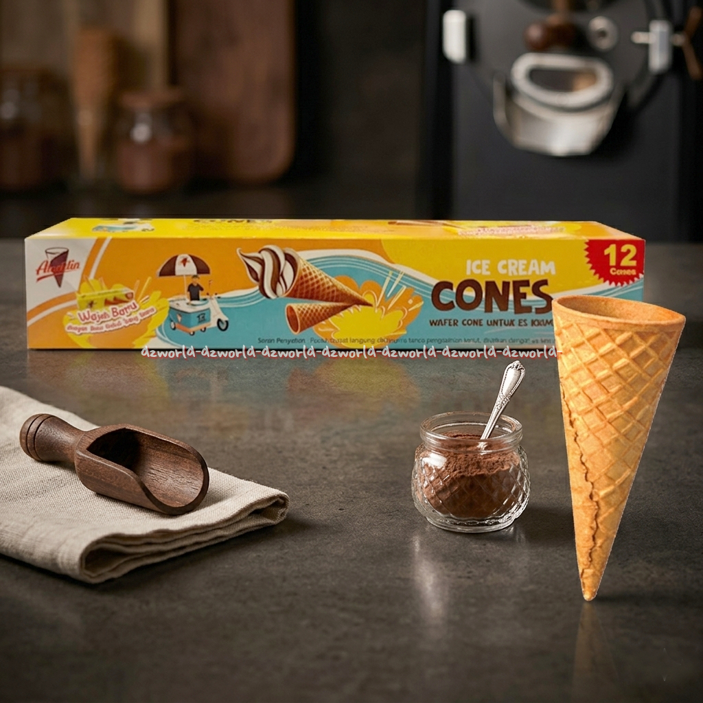 Aladdin 12pcs Ice Cream Cones Wafer Cone Untuk Es Krim Waffel Wafel Kriuk Untuk Es Krim Aladin Kon