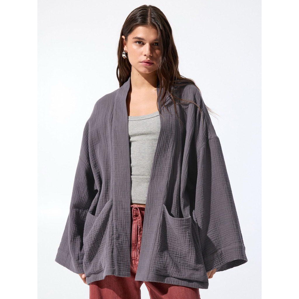 Pull & bear kimono outer grey