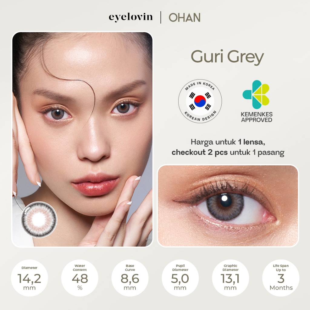EYELOVIN Softlens OHAN - Guri Grey (1 pc/sebelah)