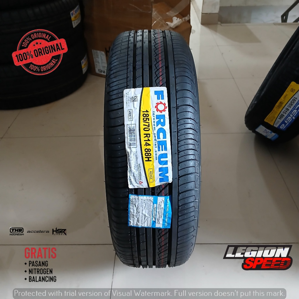 BAN STANDAR MOBIL KIJANG RING 14 MERK FORCEUM TYPE ECOSA 185 70 R14 TUBLES RADIAL