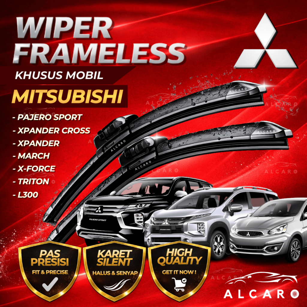 ALCARO Wiper Frameless Premium MITSUBISHI Pajero Sport / Xpander / Xpander Cross / March / X-Force /