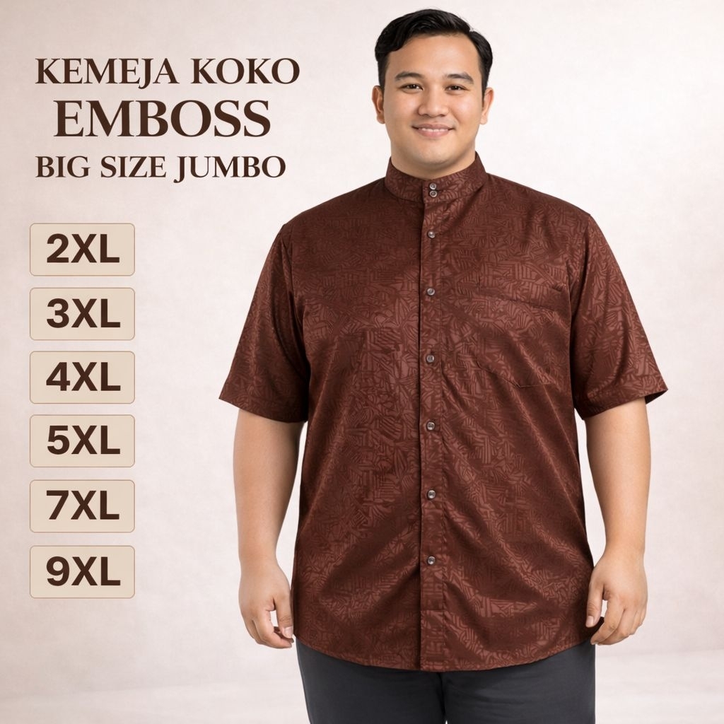 Kemko Sultan Embos Kemeja Koko Sultan Jumbo Big size
