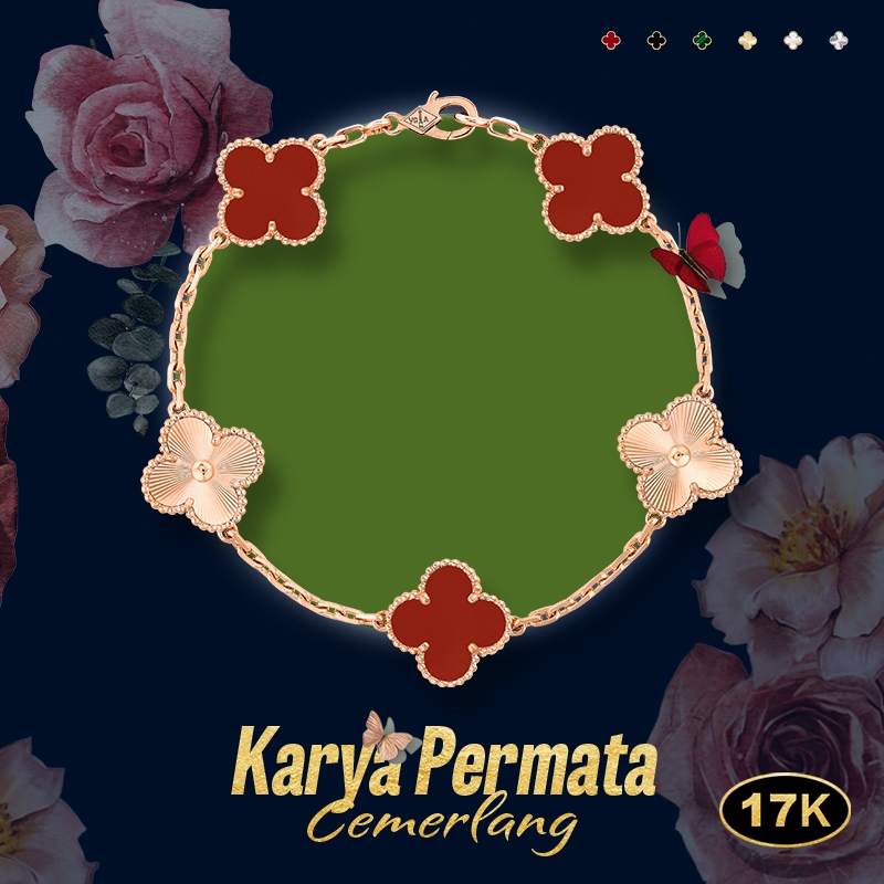 Gelang emas wanita, gelang emas 17K, gelang pasangan - dengan faktur pembelian.