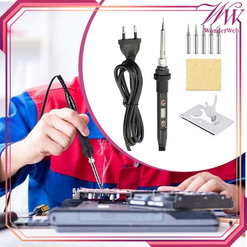 Set Solder Iron 80watt Solder Iron Adjustable Temperature Solder Digital LCD Display Solder Electric