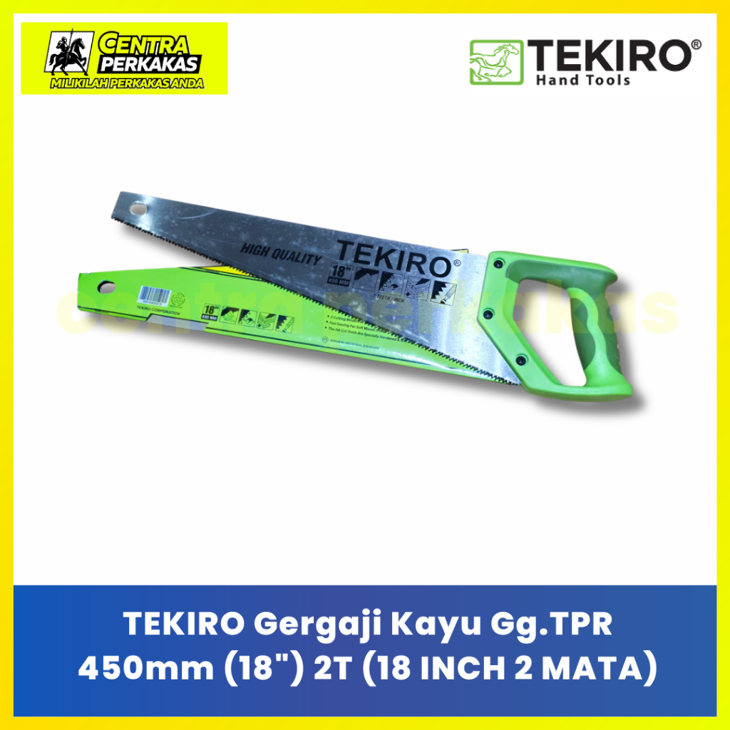 TEKIRO Gergaji Kayu 18 Inch 450mm Original - Gergaji Kayu Gagang Karet TPR 2T