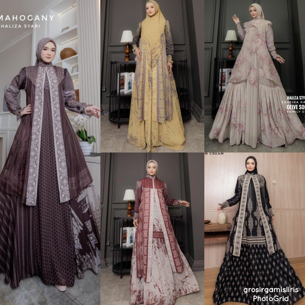 PROMO RAMADHAN‼️Set Family Gamis Abaya Haliza Alesya by Haliza Style Haliza Syar'i Abaya Haliza Abay