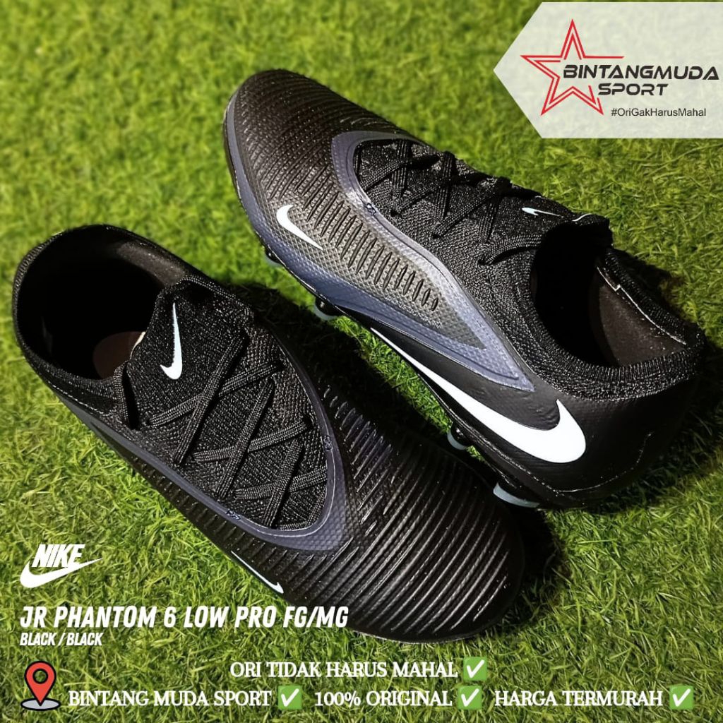 JR PHANTOM 6 LOW PRO FG/MG BLACK/BLACK