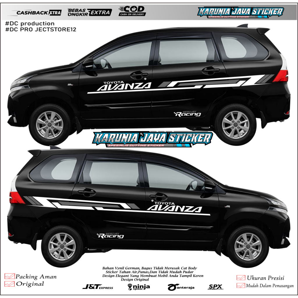 DECAL STIKER MOBIL AVANZA / STRIPING LIST BODY AVANZA XENIA / STICKER MOBIL XENIA / DECAL STIKER MOB
