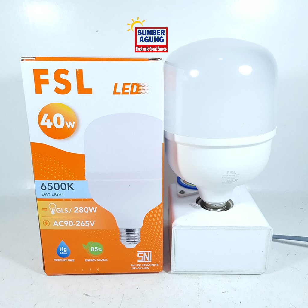 FSL Lampu LED Tabung 40W Lampu LED FSL Tabung 40Watt Hemat Energi Cahaya Putih Bohlam Kapsul
