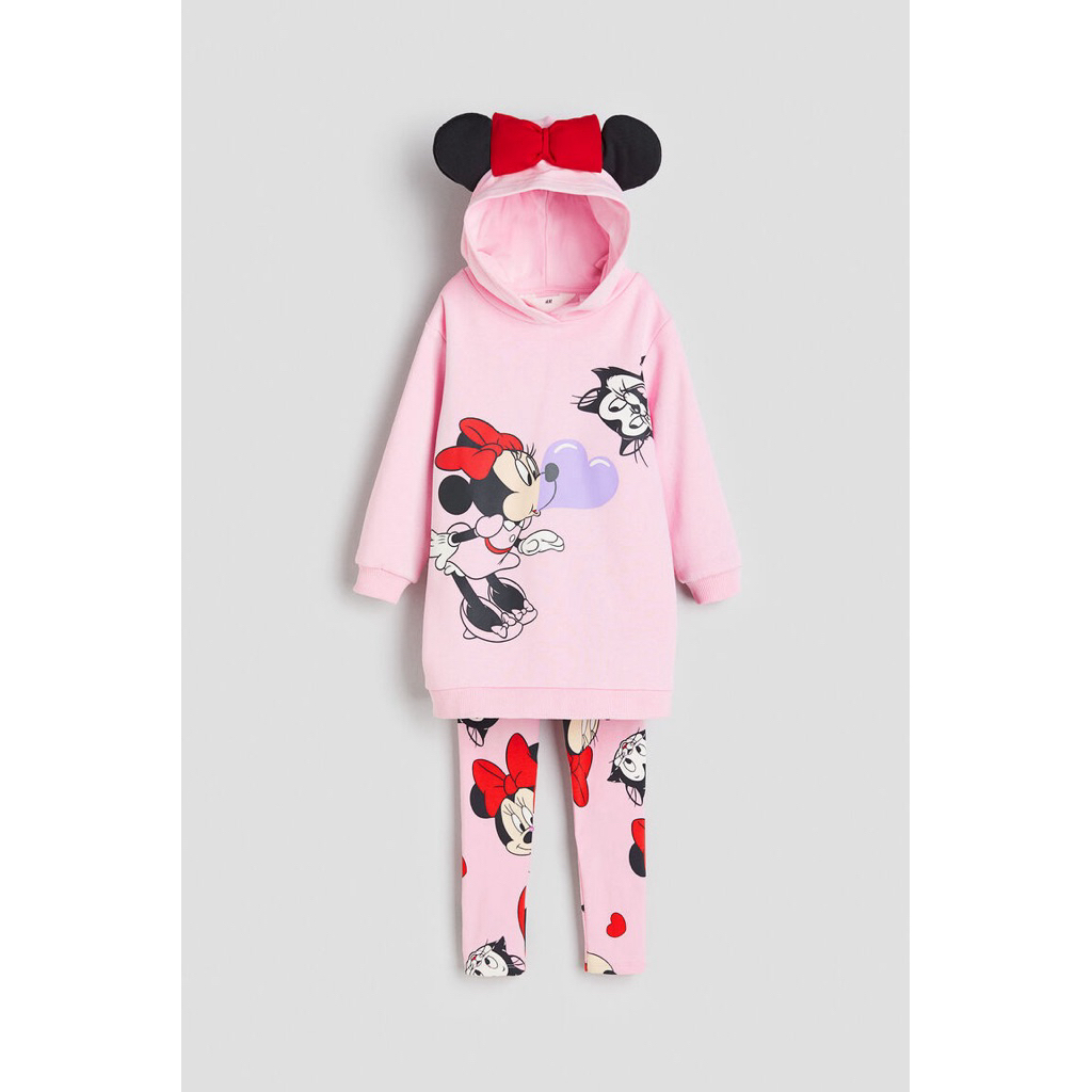 H&M SALE, 2 Piece Minnie Mouse Pink Sweatshirt Set