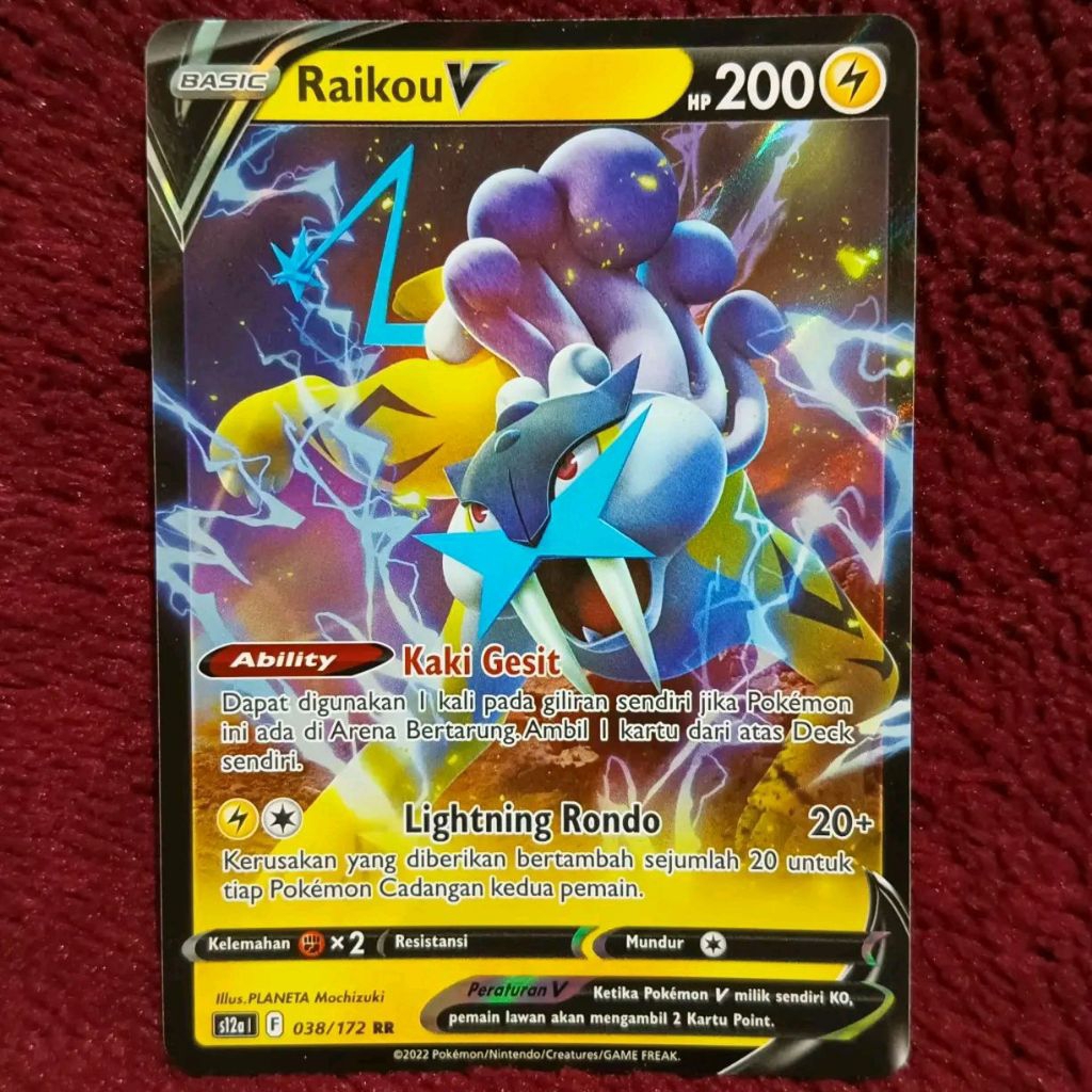 Raikou V RR s12a - Pokemon TCG Indonesia foil holo