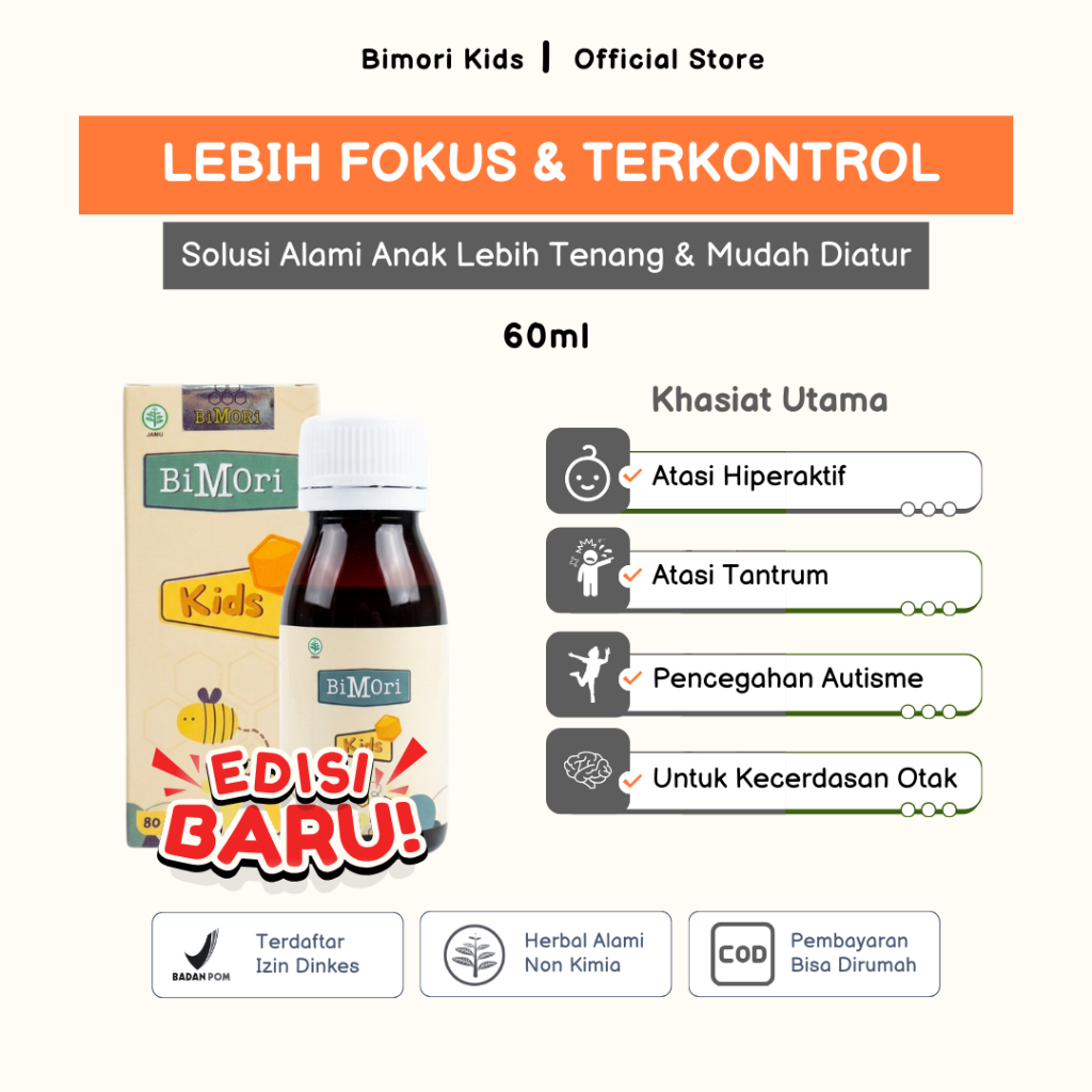 Bimori Kids Vitamin Anak Hiperaktif Tantrum Nutrisi Otak Anak Fokus Dan Pelancar Bicara  Anak